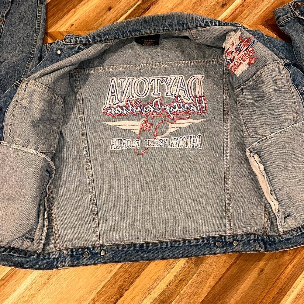 Vintage Denim Kyle Petty Harley Davidson Jean Jacket - Picture 7 of 7